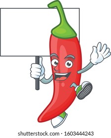 Red chili cute cartoon character style bring board