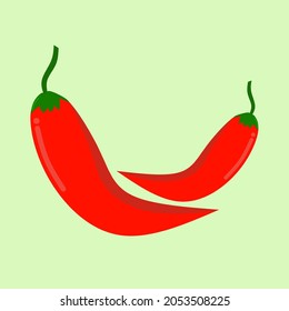 El diseño plano de chile rojo puede editarse para logotipos, empaque de alimentos picantes y otros materiales de diseño