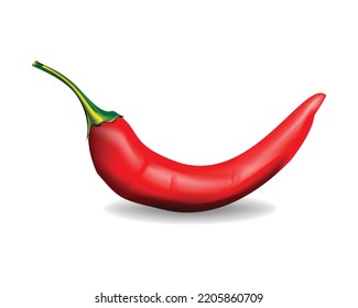 Red Chili Gradient Mesh. white background Creative concept Vector Illustration Flat design