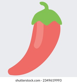 Chili rojo con fondo gris