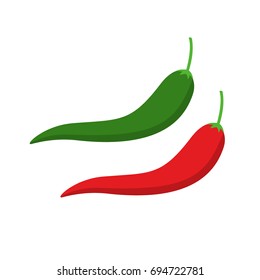Red Chili and Green Chili Vector Design Image