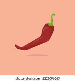 red chili hot free vector with pink backgroud for food menu design, food menu tamplate, vegetable and fruits illustration book, icon, and object healty vegan