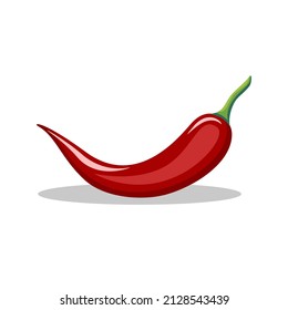 Red chili hot pepper in flat style. Spicy pepper vector illustration