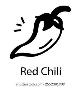 Rotes Chilisymbol im Zeichenstil 