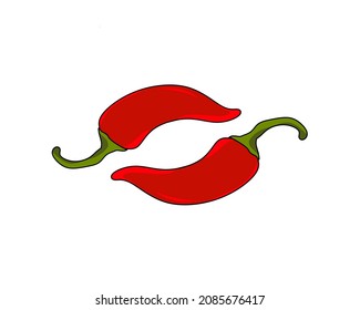 Red chili icon , red chili pepper logo vector illustration