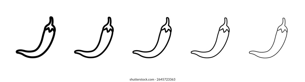 ícone vermelho chili logotipo simples vetor outline