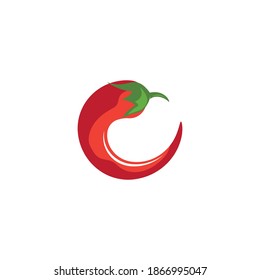 Plantilla vectorial de logotipo de ilustración de chile rojo