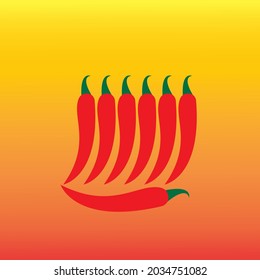 Rote Chiligrafielogo, Vektorgrafik-Vorlage