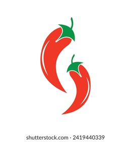 Red Chili illustration logo vector template
