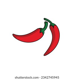 red chili image isolated on white background