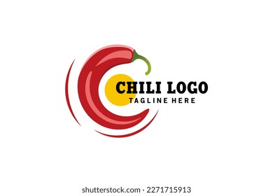 Red chili letter c logo design