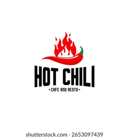 red chili logo, chili burning with fire