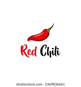 Das Design-Konzept des roten Chili-Logos, Vektorgrafik des Feuerschiffs, Symbol für Gewürznahrung.