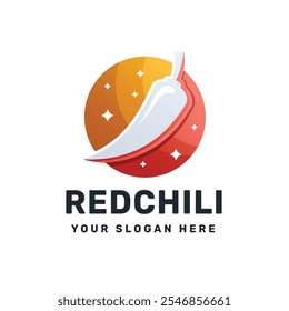 Diseño de logotipo de chile rojo con estilo degradado