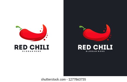 Red Chili logo designs vector, Spicy Pepper logo template