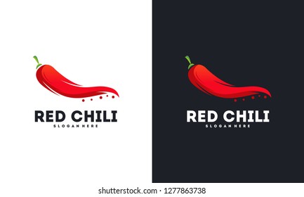 Red Chili logo designs vector, Spicy Pepper logo template