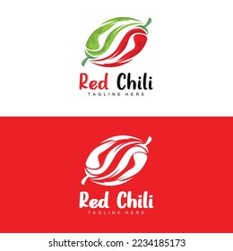 Red Chili Logo, Hot Chili Peppers Vector, Chili Garden House Illustration, Company Product Brand Illustration