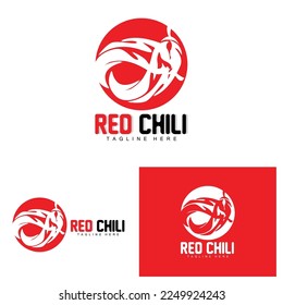 Red Chili Logo, Hot Chili Peppers Vector, Chili Garden House Illustration, Company Product Brand Illustration