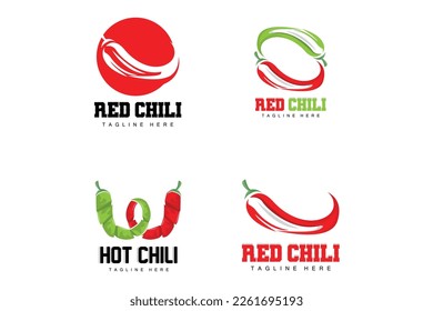 Red Chili Logo, Hot Chili Peppers Vector, Chili Garden House Illustration, Company Product Brand Illustration