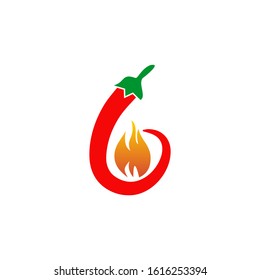 Red chili logo icon design vector illustration template