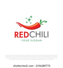 Red chili logo icon vector red pepper logo template Premium Vector. Red hot natural chili icon Template vector Illustration