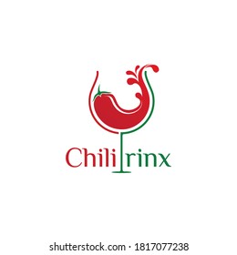 Red chili logo melts with wine glass forming letters C and P.