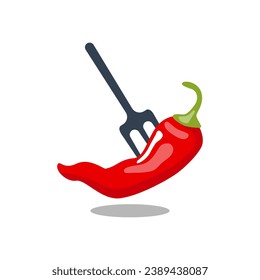 red chili logo vector, cafe and restaurant logo in white background