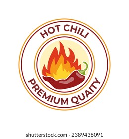 red chili logo vector, cafe and restaurant logo in white background