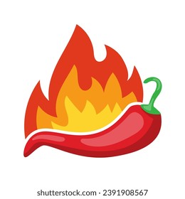 red chili logo vector, cafe and restaurant logo in white background