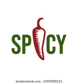 red chili logo vector, cafe and restaurant logo in white background