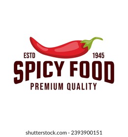 red chili logo vector, cafe and restaurant logo in white background