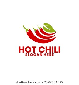 Red Chili logo vector design template. Spicy icon logo design