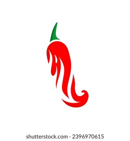 Vector del logotipo del chili rojo, fuego del chile 