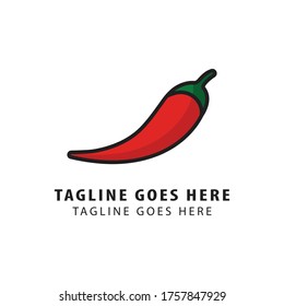 Red chili logo vector illustration. 
