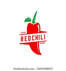 Red chili logo vector, chili pepper 