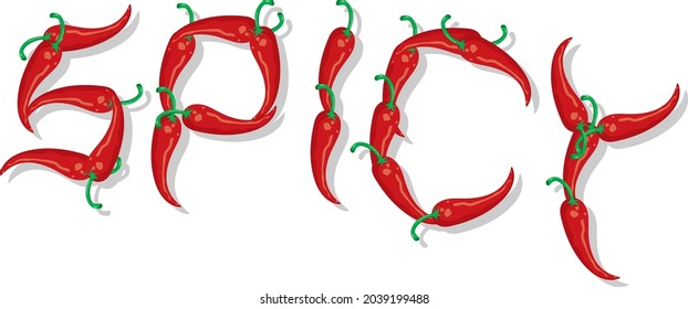 ROJO CHILI HACER ILUSTRACIÓN DE VECTOR DE ESPACIO DE PALABRA