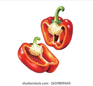 Red chili on a white background (vector)