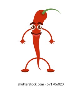 red chili peper vegetable cook vector illustration eps 10