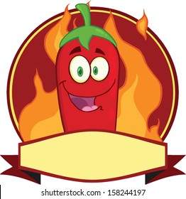 Red Chili Pepper Cartoon Mascot Logo