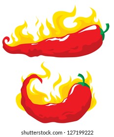 red chili pepper in the fire