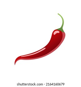 Red chili pepper, flat style vector illustration isolated on white background