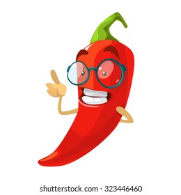 Red Chili Pepper Funny Cartoon Character Stock Vector (Royalty Free ...