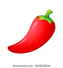 Red chili pepper gradient illustration in colorful 3D cartoon icon style