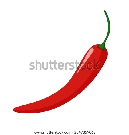 Red chili pepper, hand drawn cayenne pepper vegetable, cabe merah keriting cartoon flat illustration