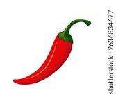 Red chili pepper. Hot burning pepper on isolated background. Vector illustration