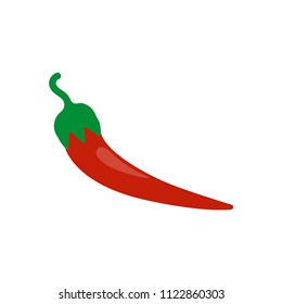 Red chili pepper icon. Flat design. Vector.