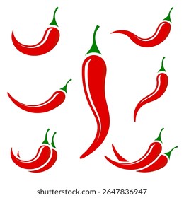 Red chili pepper icon isolated on white background
