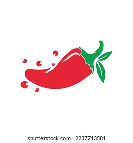 Icono de pimienta roja, logo diseño de ilustración vectorial