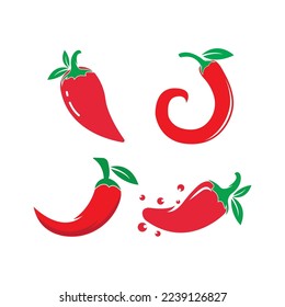 Icono de pimienta roja, logo diseño de ilustración vectorial