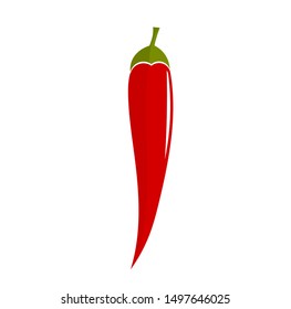 Red chili pepper icon. Vector illustration,